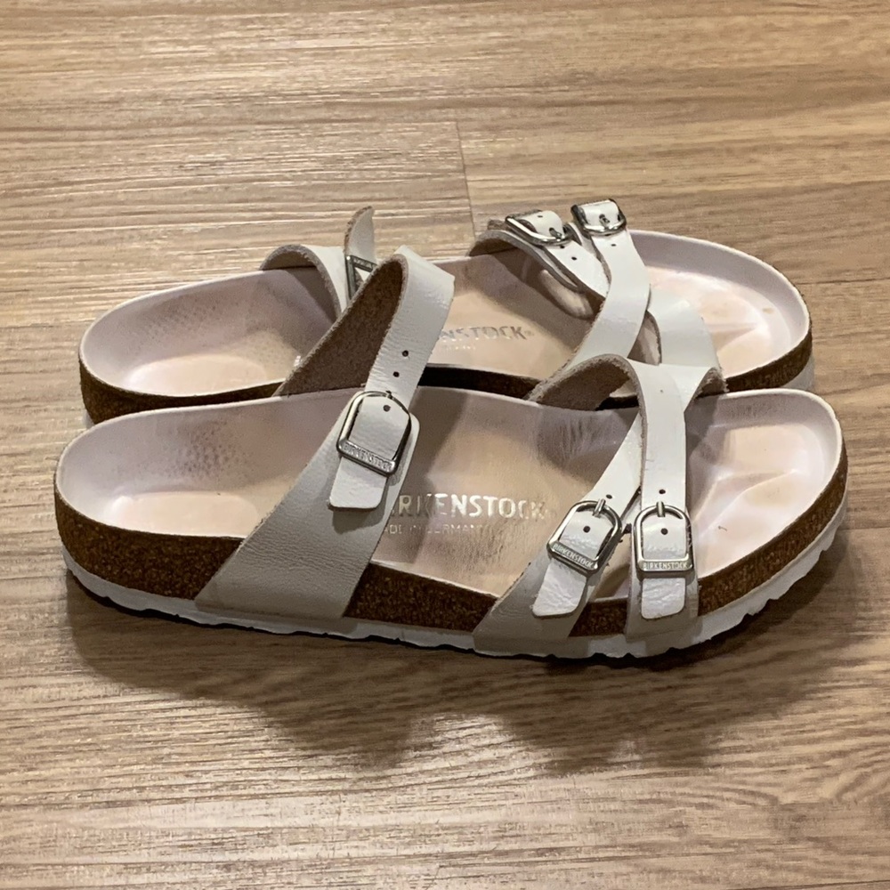 Birkenstock Franca Leather Sandal White Size 40 - Picture 2 of 12